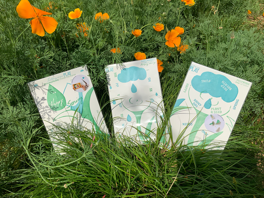 Spring Flower Paper Toy Bundle of 3 - Display View- Austin Gift Shop - Letterpress printed