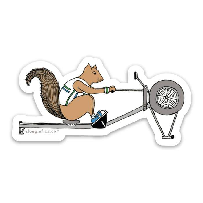 Squirrel Rowing Vinyl Sticker - Austin Gift Shop