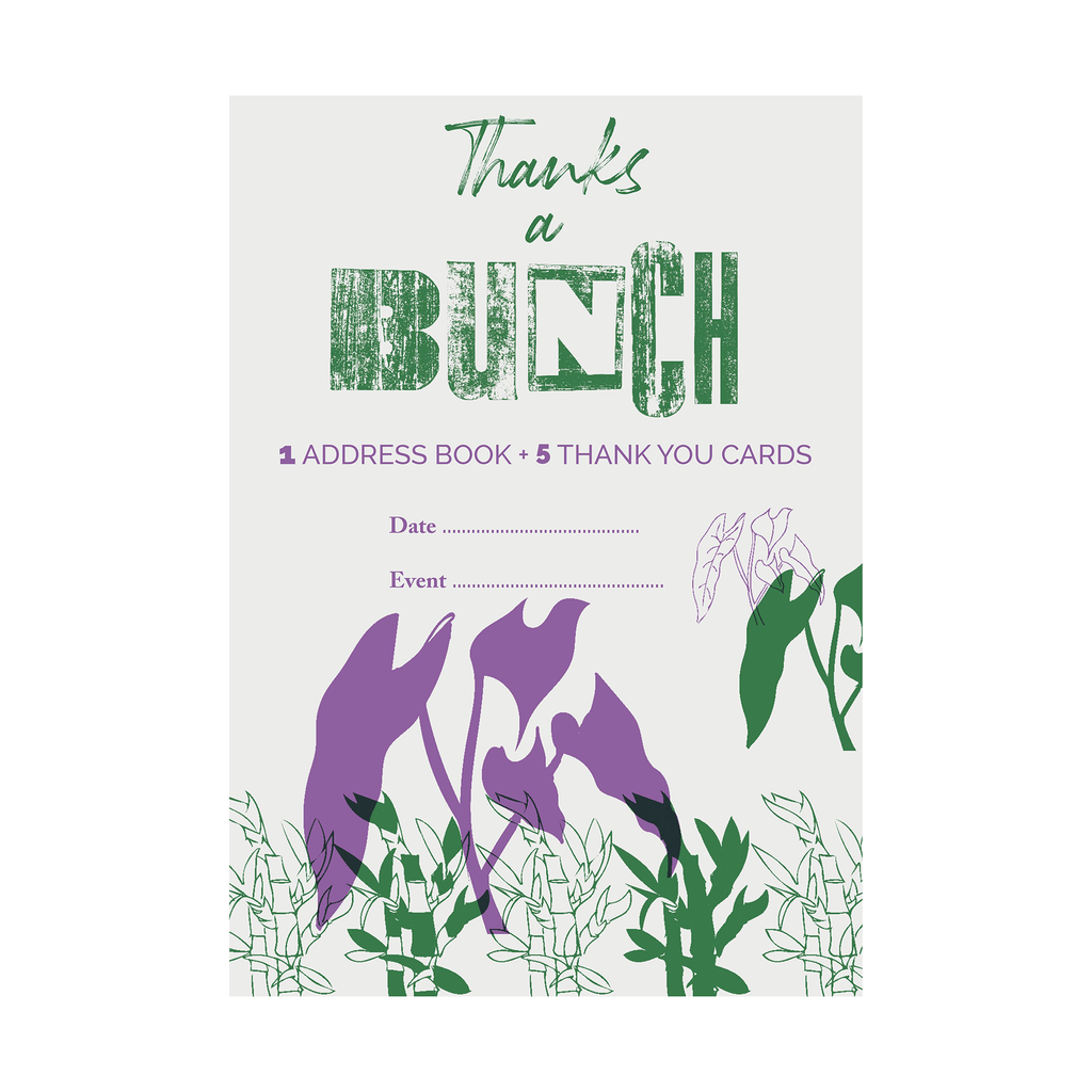 Thanks a Bunch Address Party letterpress Book Bamboo -  Austin Gift Shop - Baby shower or wedding registry