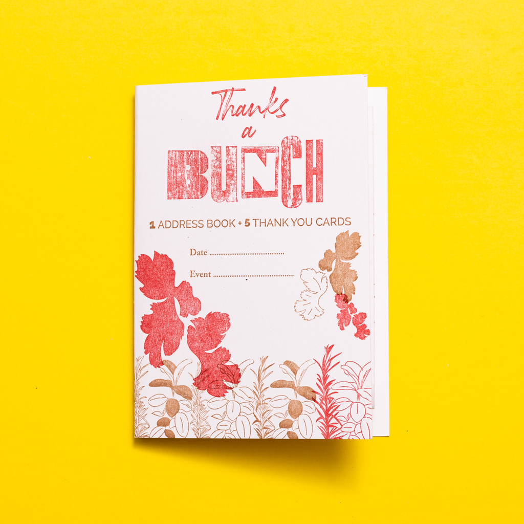 Thanks a Bunch Address Party Book - Herbs far out -  Austin Gift Shop - Letterpress printed