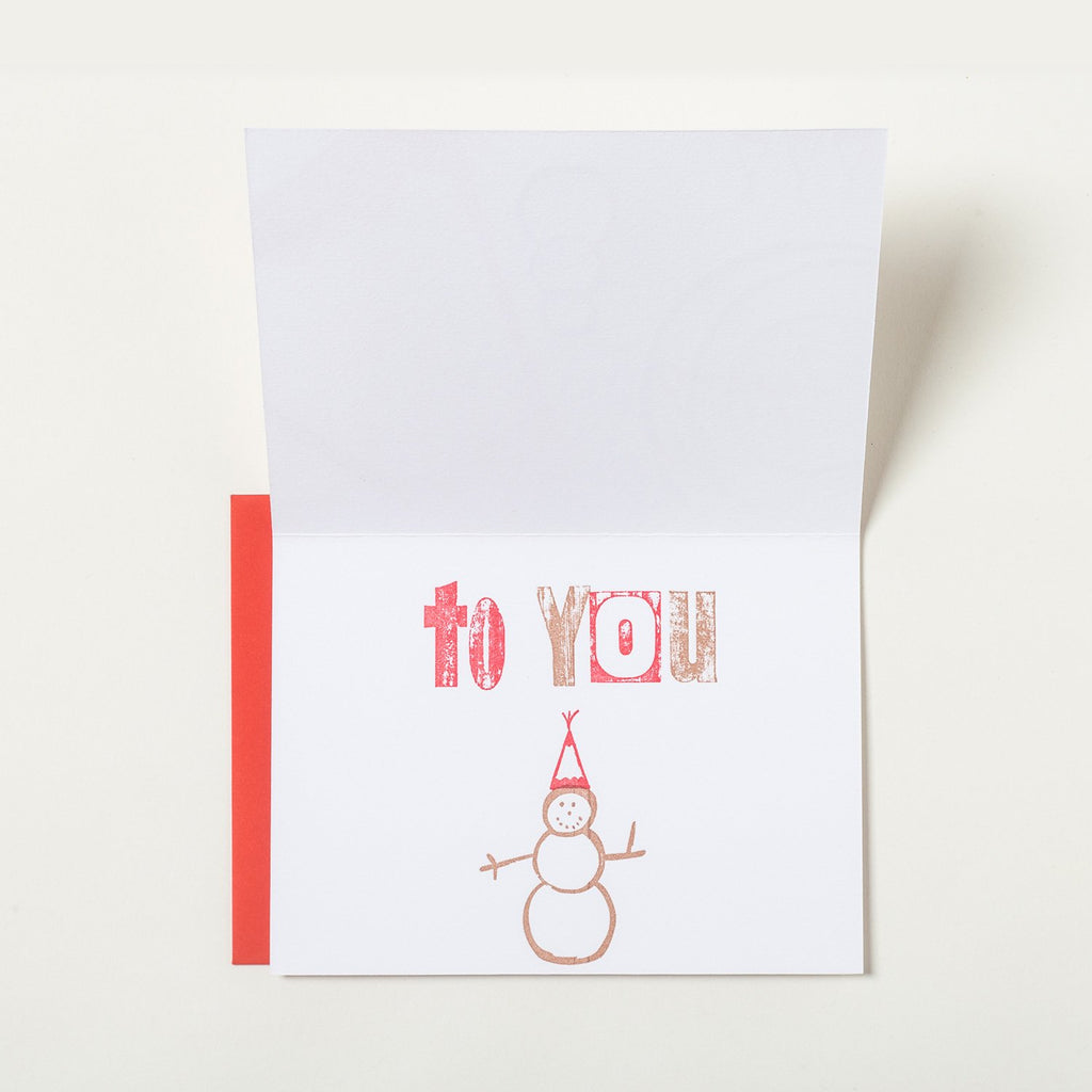 Thaumacard - Snowfriend - Card Inside-  Austin, Texas Gift Shop - Letterpress printed and handmade