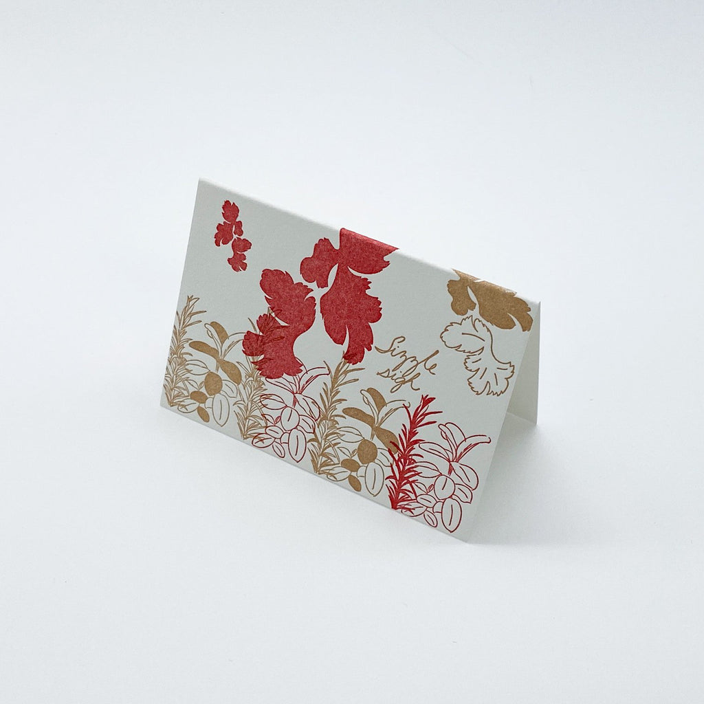 Tiny Floral Note Card - Herbs - Austin, Texas Gift Shop - Letterpress printed and handmade with love