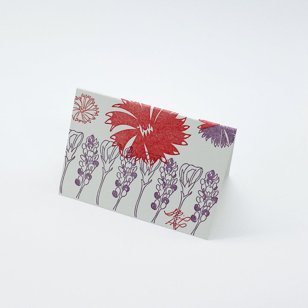 Tiny Floral Note Card - Wildflower - Austin, Texas Gift Shop - Letterpress printed and handmade