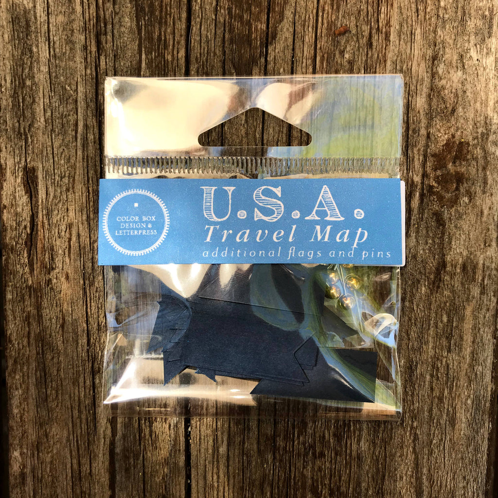  Little black flags to pin onto your USA Travel Map - Austin Gift Shop