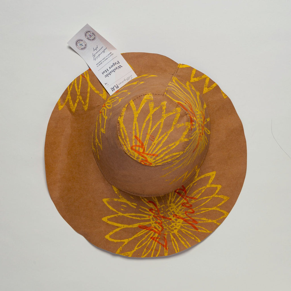 Washable Paper Hat - Sunflower - Hat - Top View- Austin, Texas Gift Shop - Handmade with love