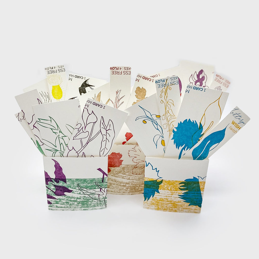 Wish Bloom - Variety Pack - Letterpress Desk Accessory -  1 of each Paper Toy - Austin Gift Shop