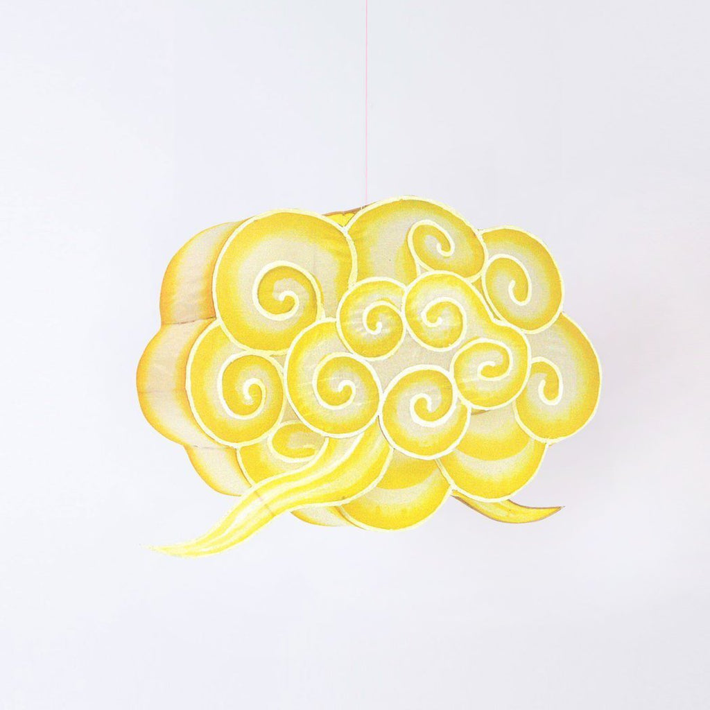 Large paper silk Yellow Cloud Lantern - Austin Gift Shop